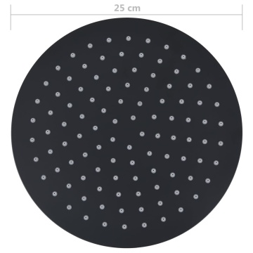 Cap de duș tip ploaie rotund, negru, 25 cm, oțel inoxidabil - Img 6