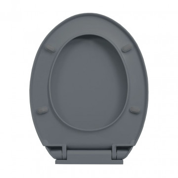 Capac WC cu închidere silențioasă, eliberare rapidă, gri, oval - Img 6