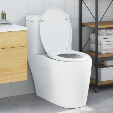 Capcana de Toaletă cu Eliberare Rapidă cu Închidere Moale Duroplast Alb - Img 1