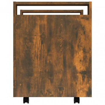 Cărucior de birou, stejar fumuriu, 60x45x60 cm, lemn prelucrat - Img 7