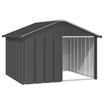 Casă pentru câini antracit 116,5x103x81,5 cm oțel galvanizat - Img 1