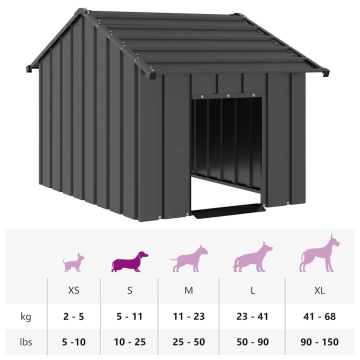Casă pentru câini cu acoperiș 83x130x85 cm oțel galvanizat - Img 7