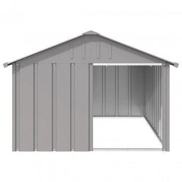 Casă pentru câini, gri, 116,5x153x81,5 cm, oțel galvanizat - Img 2