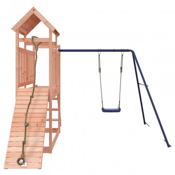 Căsuță de joacă cu leagăn perete de cățărat, lemn masiv douglas - Img 4