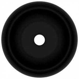 Chiuvetă baie lux, negru mat, 40x15 cm, ceramică, rotund - Img 3