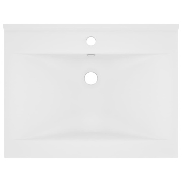 Chiuvetă baie lux orificiu robinet alb mat 60x46 cm ceramică - Img 3