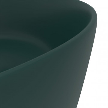Chiuvetă baie lux verde închis mat 40x15 cm ceramică rotund - Img 6