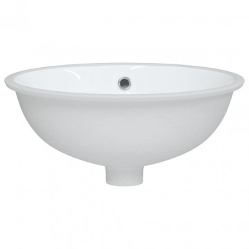 Chiuvetă de baie albă 43x35x19 cm, ovală, ceramică - Img 4