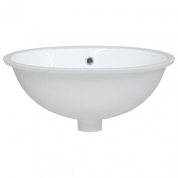 Chiuvetă de baie albă 47x39x21 cm, ovală, ceramică - Img 4