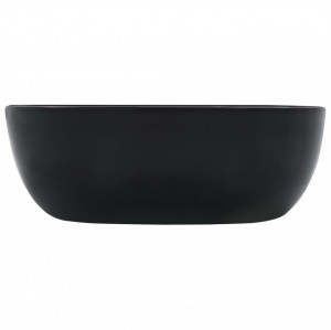 Chiuvetă de baie, negru, 42,5x42,5x14,5 cm, ceramică - Img 3
