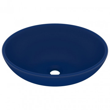 Chiuvetă de lux, albastru mat, 40x33 cm, ceramică, formă ovală - Img 2