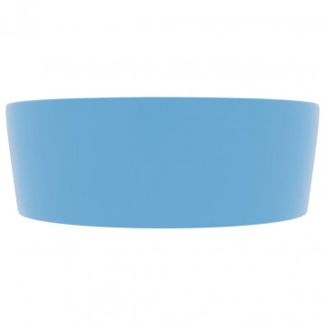 Chiuvetă de lux cu preaplin, bleu mat, 36x13 cm, ceramică - Img 4