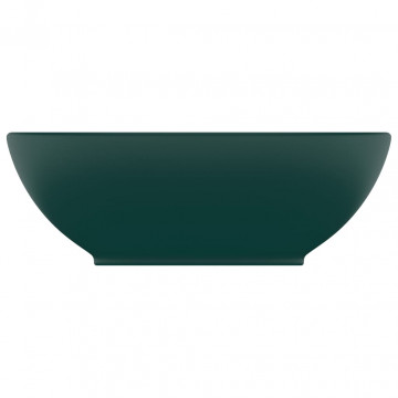 Chiuvetă de lux, verde mat, 40 x 33 cm, ceramică, formă ovală - Img 3