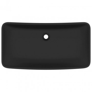 Chiuvetă dreptunghiulară de lux, negru mat, 71x38 cm, ceramică - Img 3