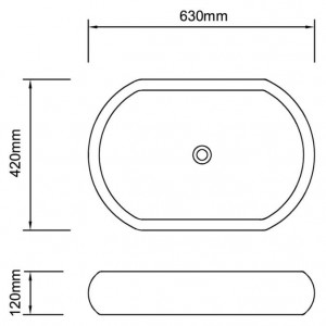 Chiuvetă ovală pentru baie din ceramică, Alb - Img 6