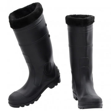 Cizme de ploaie cu șosete detașabile, negru, mărime 43, PVC - Img 2
