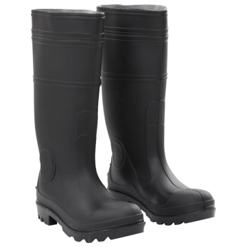 Cizme de ploaie, negru, PVC, mărime 39 - Img 1