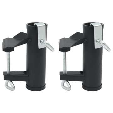 Cleme umbrelă pentru balcon, 2 buc., 25-38 mm, oțel - Img 1
