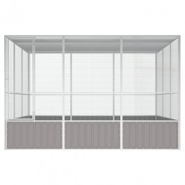 Colivie pentru păsări gri 302,5x324,5x211,5 cm oțel galvanizat - Img 2