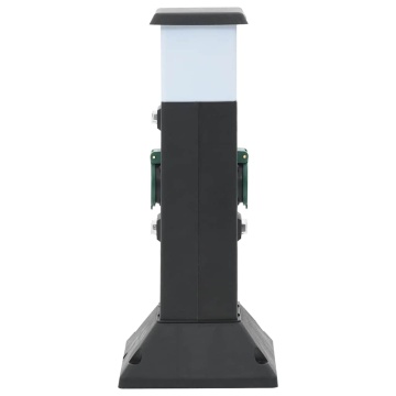 Coloană priză de exterior cu lampă/țăruș, 2 căi, 16x16x39,5 cm - Img 3