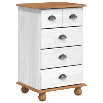Comoda 'ASKIM'Alb 45.8x40x79 cm Lemn Solid Pin - Img 2