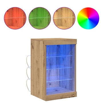Comodă cu lumini LED Stejar Artizanal 41x37x67 cm - Img 4