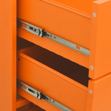 Comodă cu sertare, portocaliu, 80x35x101,5 cm, oțel - Img 7