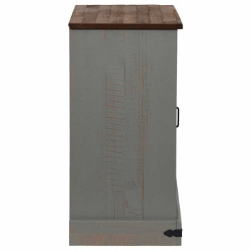 Comodă HALDEN cu uşă glisantă gri 80x40x80 cm lemn masiv - Img 8
