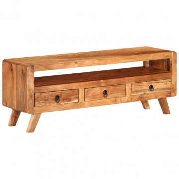 Comodă TV, 110x30x40 cm, lemn masiv de acacia - Img 1