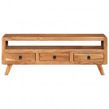 Comodă TV, 110x30x40 cm, lemn masiv de acacia - Img 2