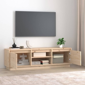 Comodă TV, 140x35x40 cm, lemn masiv de pin - Img 3