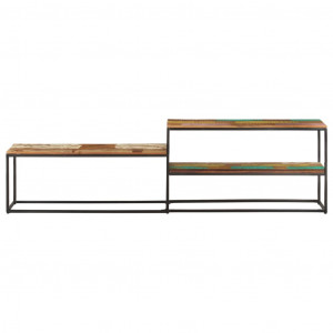 Comodă TV, 180x30x50 cm, lemn masiv de acacia - Img 2