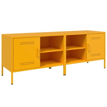 Comodă TV, 2 buc., galben muștar, 68x39x50,5 cm, oțel - Img 2