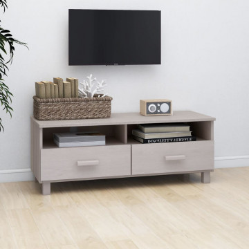 Comodă TV, alb, 106x40x40 cm, lemn masiv de pin - Img 4