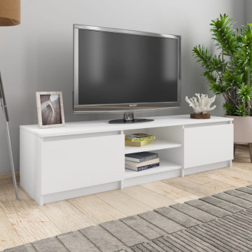 Comodă TV, alb, 140 x 40 x 35,5 cm, PAL - Img 1