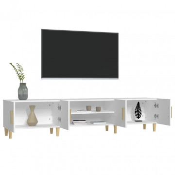 Comodă TV, alb, 180x31,5x40 cm, lemn prelucrat - Img 8