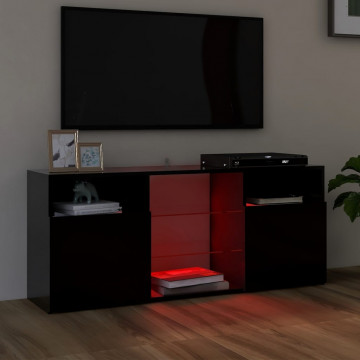 Comodă TV cu lumini LED, negru, 120x30x50 cm - Img 3