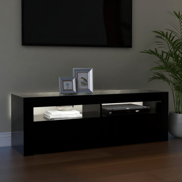 Comodă TV cu lumini LED, negru, 120x35x40 cm - Img 4
