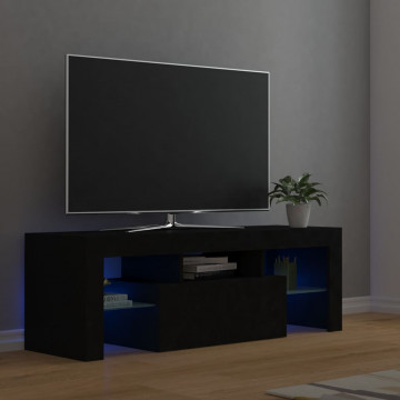 Comodă TV cu lumini LED, negru, 120x35x40 cm - Img 1