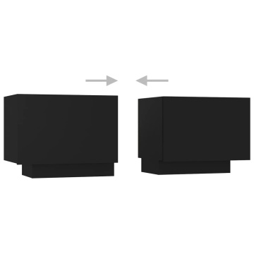 Comodă TV cu lumini LED, negru, 200x35x40 cm - Img 7