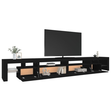 Comodă TV cu lumini LED, negru, 290x36,5x40 cm - Img 5