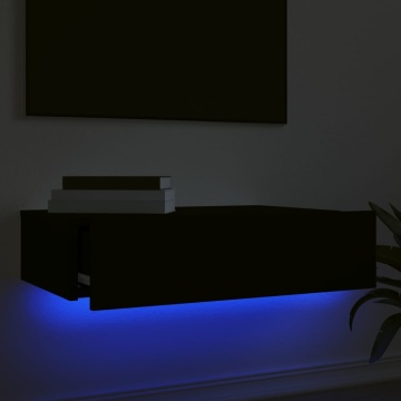 Comodă TV cu lumini LED, negru, 60x35x15,5 cm - Img 4