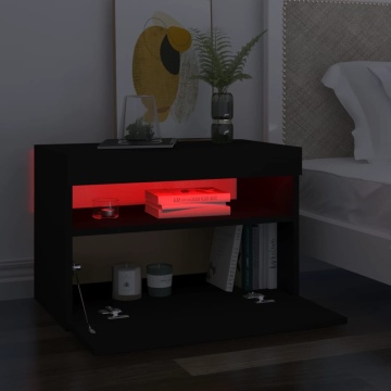 Comodă TV cu lumini LED, negru, 60x35x40 cm - Img 8