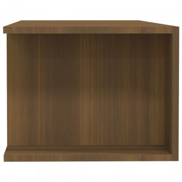 Comodă TV cu lumini LED, stejar maro, 135x39x30 cm - Img 8