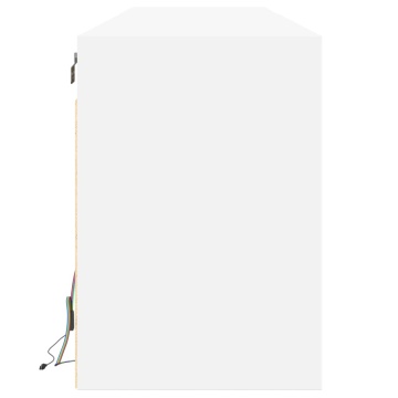 Comodă TV de perete cu lumini LED, alb, 180x31x45 cm - Img 6
