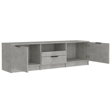 Comodă TV, gri beton, 140x35x40 cm, lemn prelucrat - Img 7