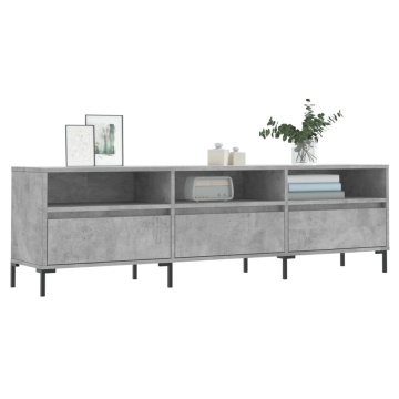 Comodă TV, gri beton, 150x30x44,5 cm, lemn prelucrat - Img 3
