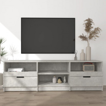 Comodă TV, gri beton, 150x33,5x45 cm, lemn prelucrat - Img 1