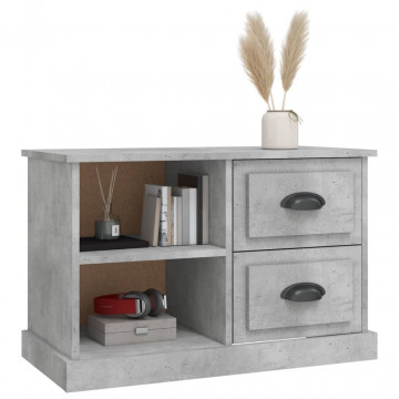 Comodă TV, gri beton, 73x35,5x47,5 cm, lemn prelucrat - Img 4