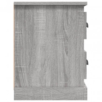 Comodă TV, gri sonoma, 102x35,5x47,5 cm, lemn prelucrat - Img 7